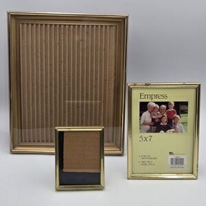 Vintage Ornate Gold Metal Photo Picture Frames 8x10, 5x7, 3.5x4.5 Free Standing